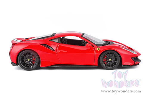 BBurago Ferrari Race & Play - Ferrari 488 Pista (1/24 scale diecast model car, Red) 26026R