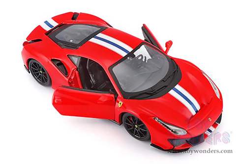 BBurago Ferrari Race & Play - Ferrari 488 Pista (1/24 scale diecast model car, Red) 26026R