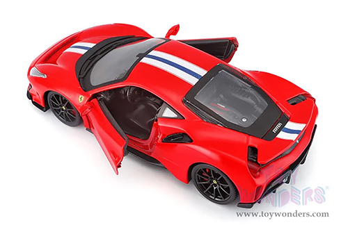 BBurago Ferrari Race & Play - Ferrari 488 Pista (1/24 scale diecast model car, Red) 26026R