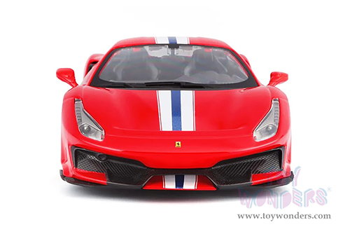 BBurago Ferrari Race & Play - Ferrari 488 Pista (1/24 scale diecast model car, Red) 26026R