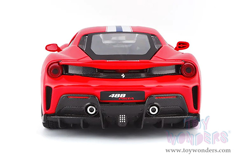 BBurago Ferrari Race & Play - Ferrari 488 Pista (1/24 scale diecast model car, Red) 26026R