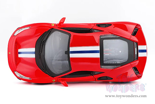 BBurago Ferrari Race & Play - Ferrari 488 Pista (1/24 scale diecast model car, Red) 26026R