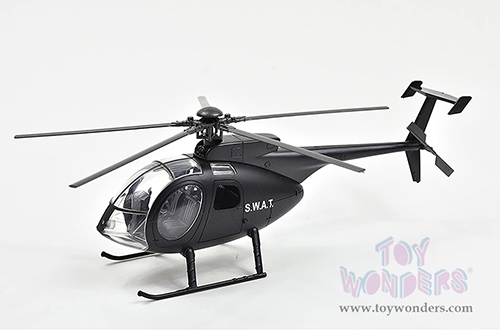 New Ray - Sky Pilot Agusta Westland NH-500 Light Helicopter S.W.A.T. (1/32 Scale diecast model, Black) 26133