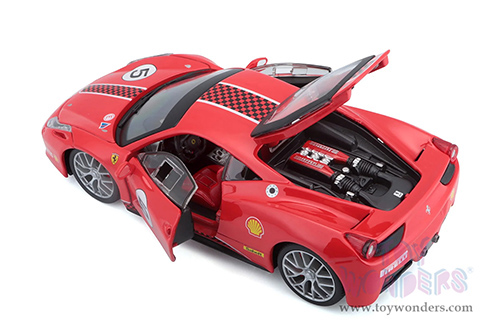 BBurago Ferrari Racing - Ferrari 458 Challenge #5 (1/24 scale diecast model car, Red) 18-26302R