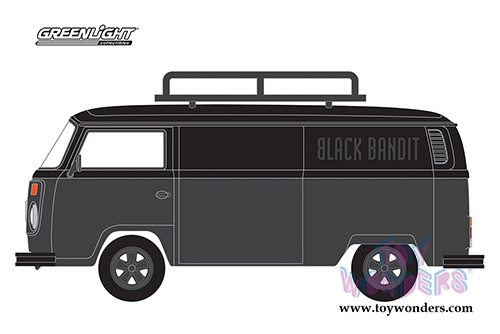 Greenlight Black Bandit Series 18 | Volkswagen Type 2 Panel Van (1974, 1/64 scale diecast model car, Black) 27930B/48