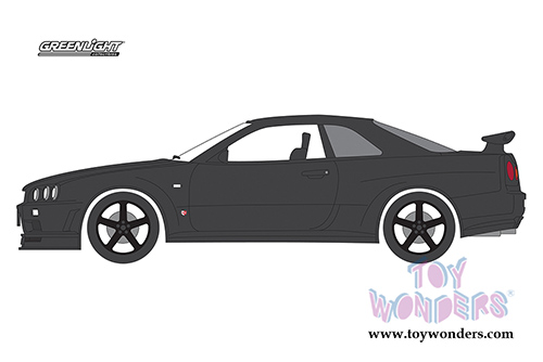 Greenlight Black Bandit Series 18 | Nissan Skyline GT-R (2000, 1/64 scale diecast model car, Black) 27930D/48