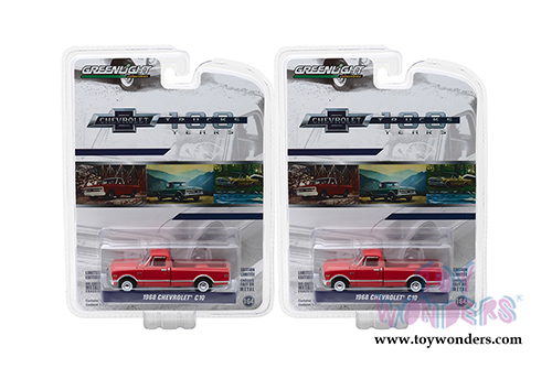 Greenlight - Anniversary Collection Series 6 | Chevrolet&reg; C-10 100th Anniversary of Chevy&reg; Trucks (1968, 1/64 scale diecast model car, Red) 27940B/48
