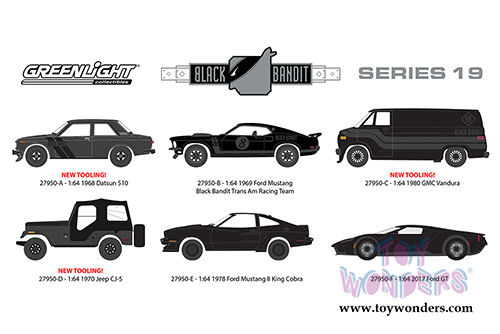 Greenlight Black Bandit Series 19 (1/64 scale diecast model car, Black) 27950/48
