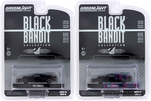 Greenlight Black Bandit Series 19 | Ford GT (2017, 1/64 scale diecast model car, Black) 27950F/48