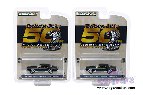 Greenlight - Anniversary Collection Series 9 | Mercury Cougar XR-7 GT-E 428 Cobra Jet - Cobra Jet 50th Anniversary (1968, 1/64 scale diecast model car, Dark Green) 28000A/48