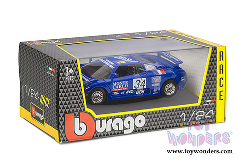 BBurago Race - Bugatti EB110 Super Sport #34 Hardtop (1994, 1/24 scale diecast model car, Blue) 28010BU