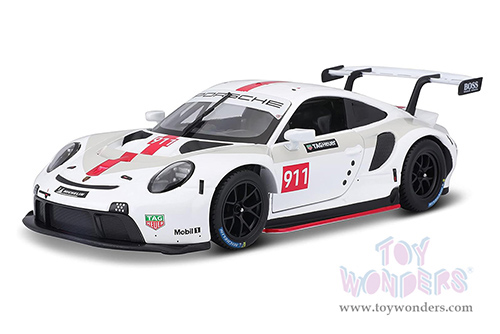 BBurago Race - Porsche 911 RSR GT (1/24 scale diecast model car, White) 18-28013WT