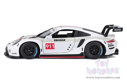 BBurago Race - Porsche 911 RSR GT (1/24 scale diecast model car, White) 18-28013WT