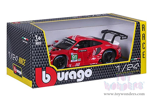 BBurago Race - Porsche 911 RSR LM #91 (2020, 1/24 scale diecast model car, Red/White) 28016/91