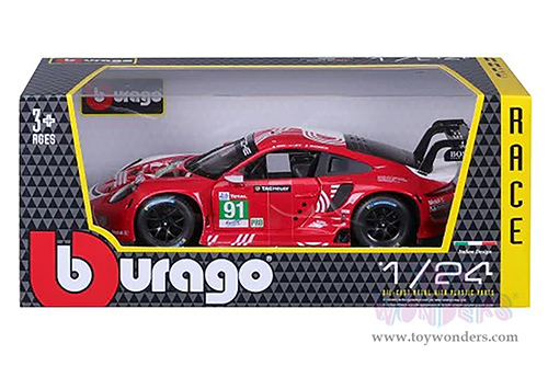 BBurago Race - Porsche 911 RSR LM #91 (2020, 1/24 scale diecast model car, Red/White) 28016/91
