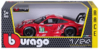 BBurago Race - Porsche 911 RSR LM #91 (2020, 1/24 scale diecast model car, Red/White) 18-28016/91