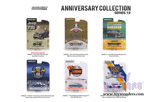 Greenlight - Anniversary Collection Series 12 (1/64 scale diecast model car, Asstd.) 28060/48