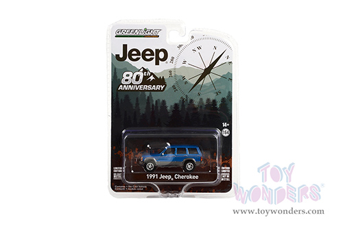 28100D/48 Greenlight 1991 Jeep Cherokee 80th Anniversary Edition model diecast car blister card package