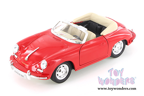 Welly - Porsche 356B Convertible (1/24 scale diecast model car, Red) 29390WR
