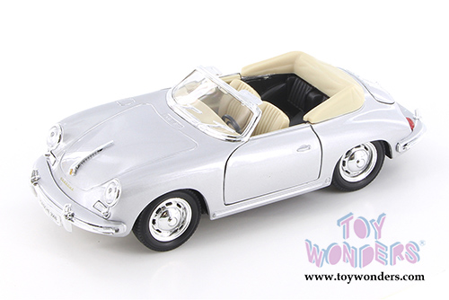 Welly - Porsche 356B Convertible (1/24 scale diecast model car, Silver) 29390WSV