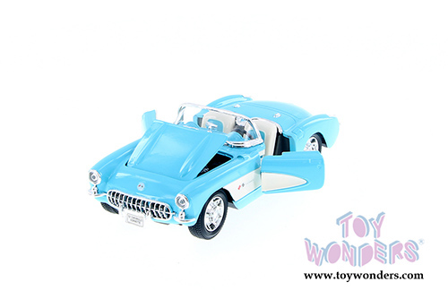 Welly - Chevrolet Corvette Convertible (1957, 1/24 scale diecast model car, Light Blue) 29393WBU