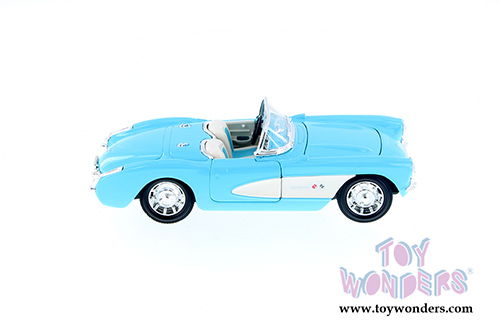 Welly - Chevrolet Corvette Convertible (1957, 1/24 scale diecast model car, Light Blue) 29393WBU