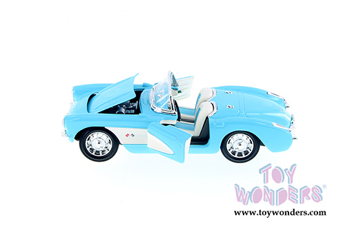 Welly - Chevrolet Corvette Convertible (1957, 1/24 scale diecast model car, Light Blue) 29393WBU