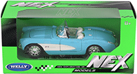 Welly - Chevrolet Corvette Convertible (1957, 1/24 scale diecast model car, Light Blue) 29393WBU