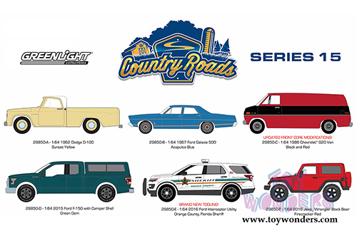 Greenlight - Country Roads Series 15 (1/64 scale diecast model car, Asstd.) 29850/48