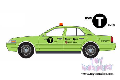 Greenlight - Ford Crown Victoria NYC Boro Taxi (2011, 1/64 scale diecast model car, Green) 29858