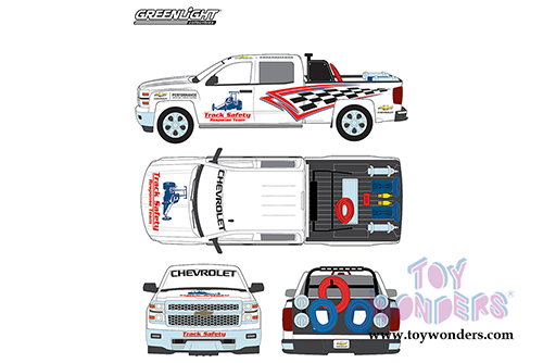 Greenlight - Chevrolet&reg; Silverado&trade; Pickup Truck with Safety Equipment (2015, 1/64 scale diecast model car, White) 29874