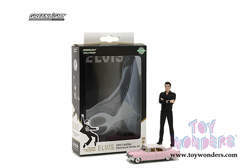 Greenlight Hollywood - Elvis Presley's Cadillac Fleetwood&trade; Series 60 with Elvis Presley Figure (1955, 1/64, 1/18 scale diecast model car, Pink) 29898/48
