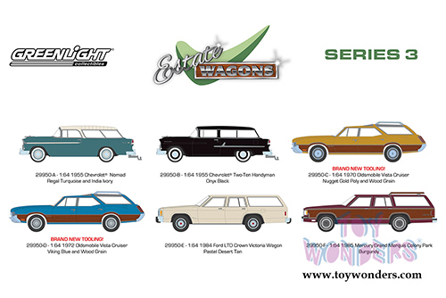 Greenlight - Estate Wagons Series 3 (1/64 scale diecast model car, Asstd.) 29950/48