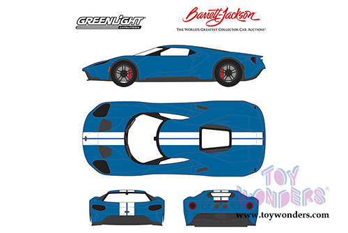 Greenlight - 2018 Barrett Jackson Scottsdale | Ford GT (2017, 1/64 scale diecast model car, Liquid Blue) 29964/48