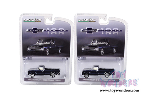 Greenlight - Chevrolet&reg; C-10 Performance Centennial Edition Pickup Truck (1967, 1/64 scale diecast model car, Metallic Dark Blue) 29974/48