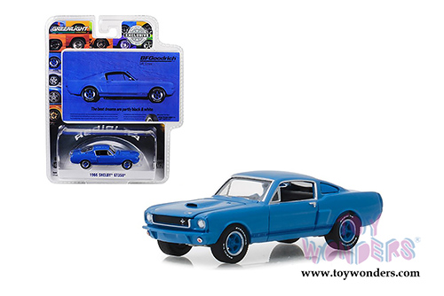 Greenlight - Shelby GT350 "The Best Dreams Are Partly Black & White" BFGoodrich Vintage Ad Car (1966, 1/64 scale diecast model car, Blue) 29975/48