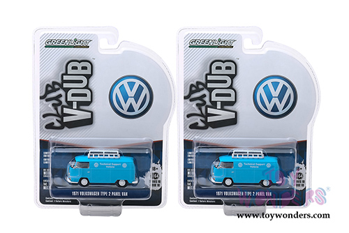  Greenlight - Club Vee-Dub Series 10 | Volkswagen Type 2 Panel Van Technical Support Vehicle (1971, 1/64 scale diecast model car, Light Blue) 29980A/48