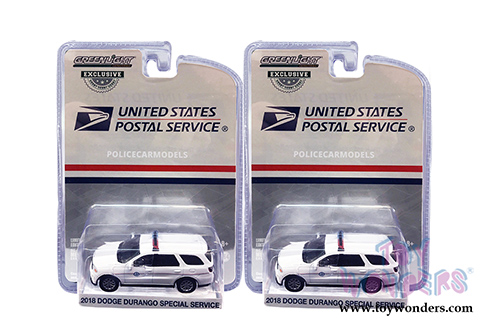 Greenlight - Dodge Durango United States Postal Service (USPS&reg;) Police (2018, 1/64 scale diecast model car, White) 29993/48