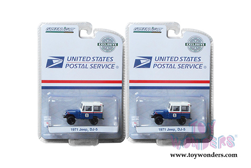 Greenlight - Jeep&reg; DJ-5 United States Postal Service (USPS&reg;) (1971, 1/64 scale diecast model car, White/Blue) 29998/48