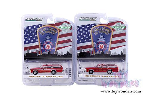 Greenlight - Ford LTD Crown Victoria Wagon Washington D.C. Fire Department (1990, 1/64 scale die cast model car, Red) 29999/48