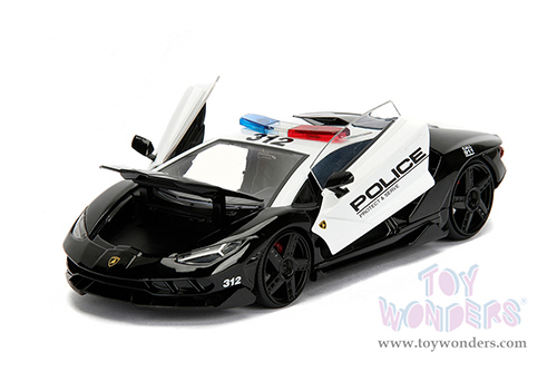 Jada Toys Hyper-Spec - Lamborghini Centenario Police Hardtop (1/24, diecast model car, Black/White) 30011/4