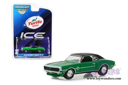 Greenlight - Chevrolet&reg; Camaro&reg; RS/SS&trade; - Turtle Wax&reg; Ice "Lasting Diamond Brilliance" Turtle Wax&reg; Ad Cars (1968, 1/64 scale diecast model car, Green) 30018/48