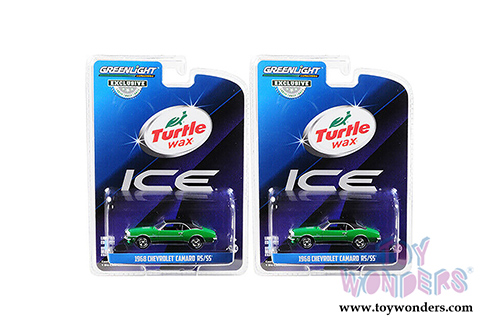 Greenlight - Chevrolet&reg; Camaro&reg; RS/SS&trade; - Turtle Wax&reg; Ice "Lasting Diamond Brilliance" Turtle Wax&reg; Ad Cars (1968, 1/64 scale diecast model car, Green) 30018/48