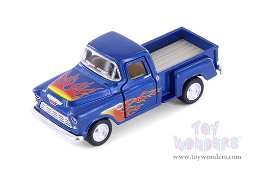 3002DF Kinsmart 1955 Chevy Stepside Pickup Truck Livery Blue Diecast Model Car 