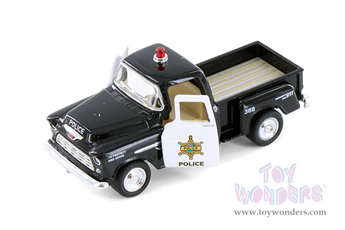 3002DP Kinsmart 1955 Chevy Stepside Pickup Truck Police Diecast Model Car
