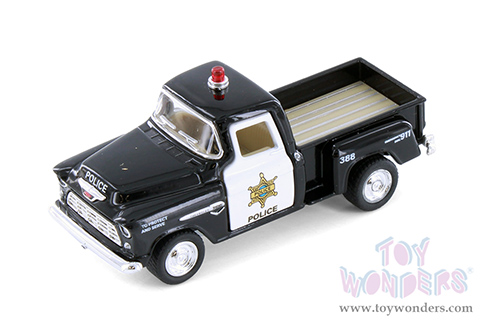 3002DP Kinsmart 1955 Chevy Stepside Pickup Truck Police Diecast Model Car