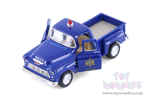 3002DPR Kinsmart 1955 Chevy Stepside Pickup Truck Police Firefighter Blue Diecast Model Car