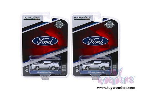 Greenlight - Ford Falcon XB Custom Hardtop (1973, 1/64 scale diecast model car, Polar White with Black Stripes) 30042/48