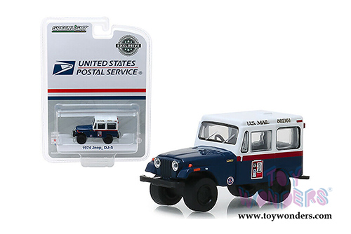 Greenlight - Jeep&reg; DJ-5 United States Mail Civil Defense (1974, 1/64 scale diecast model car, White/Red/Blue) 30070/48