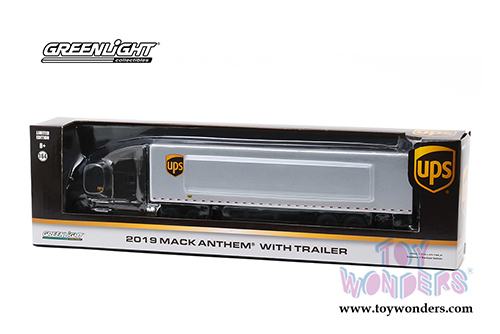 Greenlight - Mack Anthem&reg; 18-Wheeler Tractor-Trailer - United Parcel Service (UPS) (2019, 1/64 scale diecast model car, Brown) 30089/24